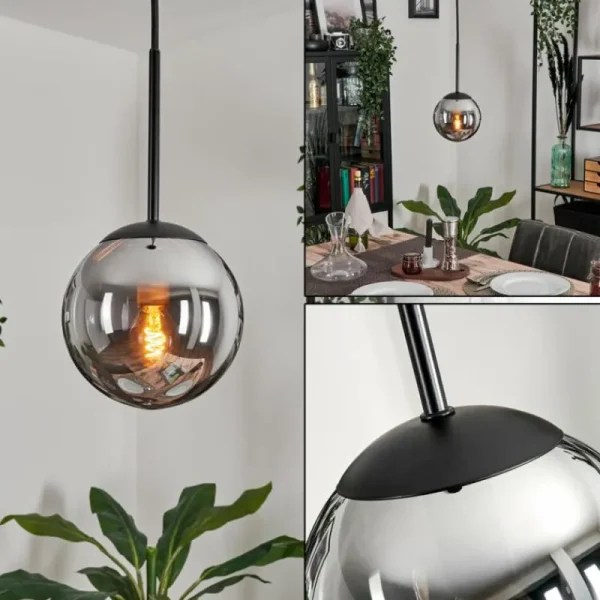 hofstein Suspension - Verre Gastor Fumé, 1 lumière* Lampes Modernes