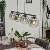 hofstein Suspension - Verre Gastor Chrome, Clair, Fumé, 4 lumières* Lampes Modernes