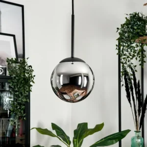 hofstein Suspension - Verre Gastor Chrome, Fumé, 1 lumière* Lampes Modernes