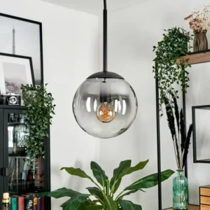 hofstein Suspension - Verre Gastor Clair, Fumé, 1 lumière* Lampes Modernes