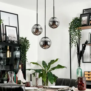 hofstein Suspension - Verre Gastor Fumé, 3 lumières* Lampes Modernes