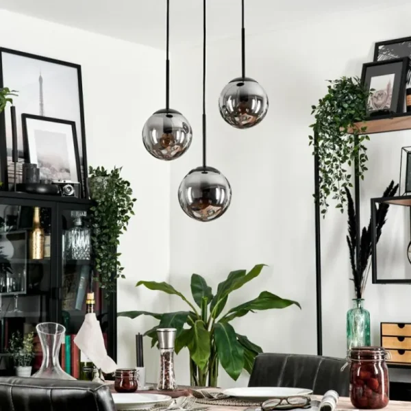 hofstein Suspension - Verre Gastor Fumé, 3 lumières* Lampes Modernes