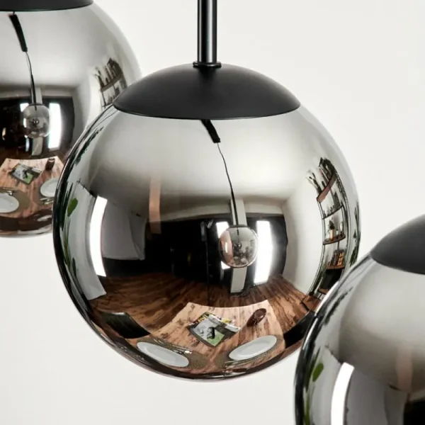 hofstein Suspension - Verre Gastor Chrome, Fumé, 4 lumières* Lampes Modernes