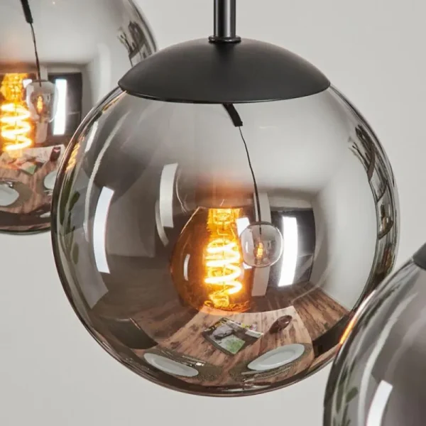 hofstein Suspension - Verre Gastor Fumé, 4 lumières* Lampes Modernes
