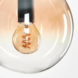 hofstein Suspension - Verre Gastor Ambre, Clair, 3 lumières* Lampes En Verre