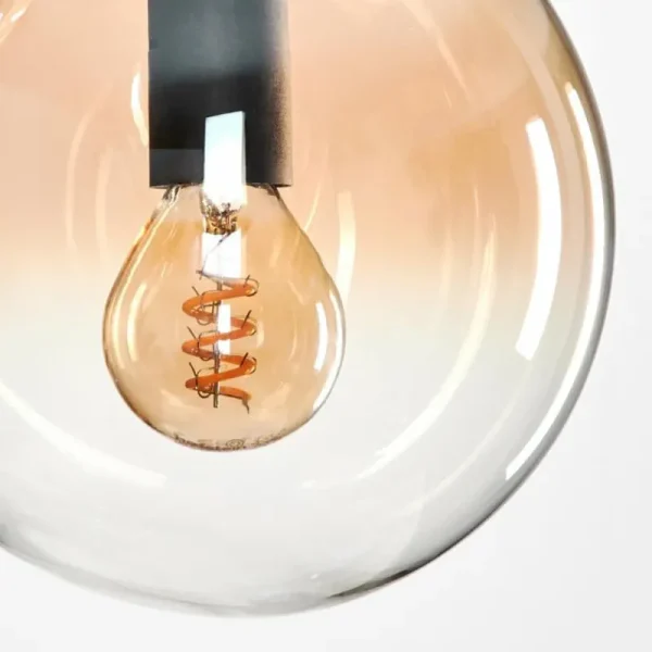 hofstein Suspension - Verre Gastor Ambre, Clair, 3 lumières* Lampes En Verre