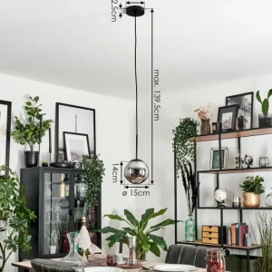 hofstein Suspension - Verre Gastor Fumé, 1 lumière* Lampes Modernes