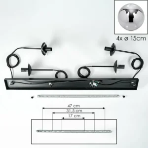 hofstein Suspension - Verre Gastor Fumé, 4 lumières* Lampes Modernes