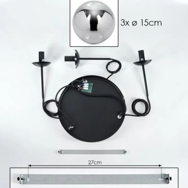 hofstein Suspension - Verre Gastor Fumé, 3 lumières* Lampes Modernes