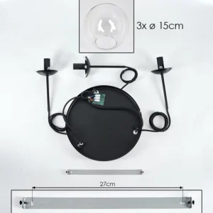 hofstein Suspension - Verre Gastor Clair, 3 lumières* Lampes En Verre
