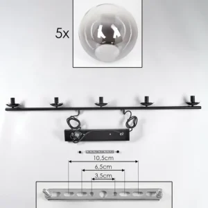 hofstein Suspension - Verre Gastor Clair, Fumé, 5 lumières* Lampes Modernes
