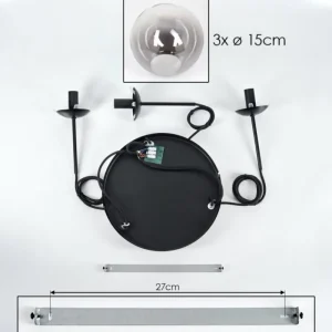 hofstein Suspension - Verre Gastor Clair, Fumé, 3 lumières* Lampes Modernes