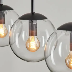 hofstein Suspension - Verre Gastor Clair, 5 lumières* Lampes En Verre