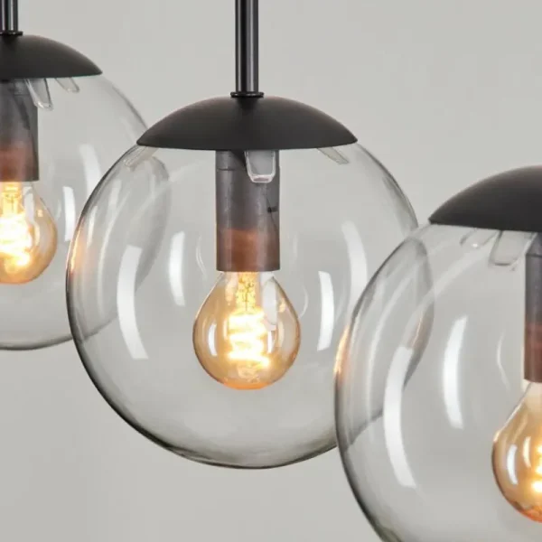 hofstein Suspension - Verre Gastor Clair, 5 lumières* Lampes En Verre