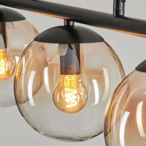 hofstein Suspension - Verre Gastor Ambre, Clair, 3 lumières* Lampes En Verre