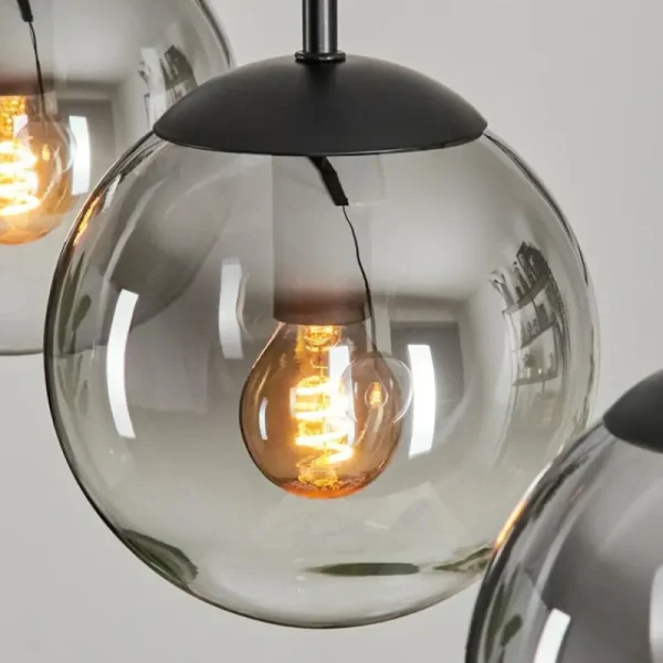 hofstein Suspension - Verre Gastor Clair, Fumé, 3 lumières* Lampes Modernes