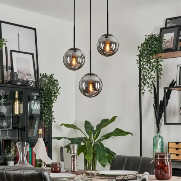 hofstein Suspension - Verre Gastor Fumé, 3 lumières* Lampes Modernes