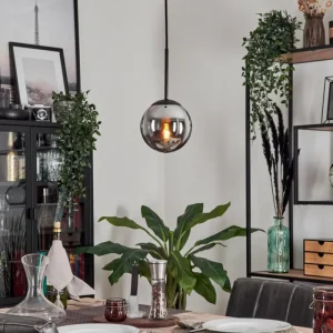 hofstein Suspension - Verre Gastor Fumé, 1 lumière* Lampes Modernes
