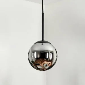 hofstein Suspension - Verre Gastor Chrome, Fumé, 1 lumière* Lampes Modernes