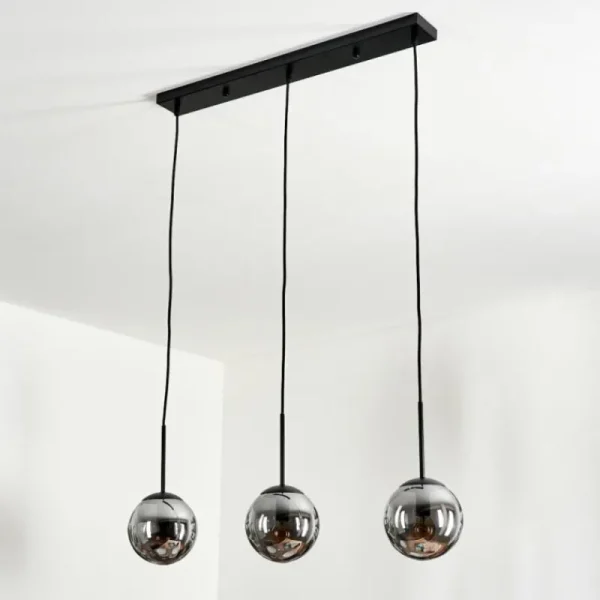 hofstein Suspension - Verre Gastor Fumé, 3 lumières* Lampes Modernes