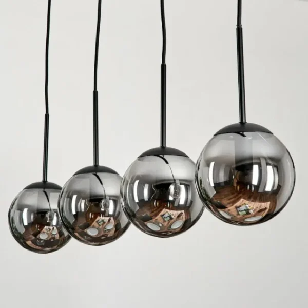 hofstein Suspension - Verre Gastor Fumé, 4 lumières* Lampes Modernes