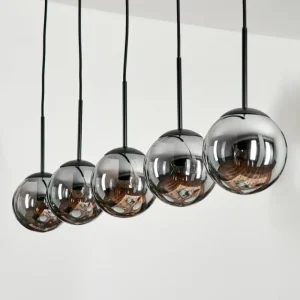 hofstein Suspension - Verre Gastor Fumé, 5 lumières* Lampes Modernes