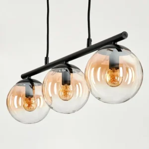 hofstein Suspension - Verre Gastor Ambre, Clair, 3 lumières* Lampes En Verre