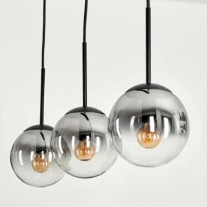 hofstein Suspension - Verre Gastor Clair, Fumé, 3 lumières* Lampes Modernes