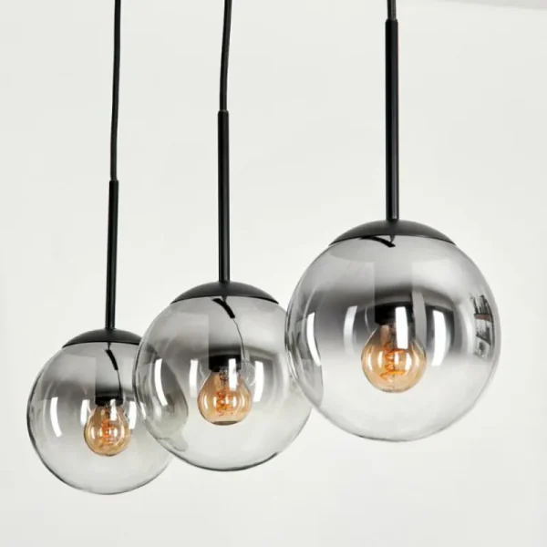 hofstein Suspension - Verre Gastor Clair, Fumé, 3 lumières* Lampes Modernes