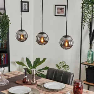 hofstein Suspension - Verre Gastor Fumé, 3 lumières* Lampes Modernes