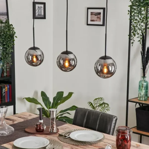 hofstein Suspension - Verre Gastor Fumé, 3 lumières* Lampes Modernes