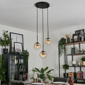 hofstein Suspension - Verre Gastor Ambre, Clair, 3 lumières* Lampes En Verre