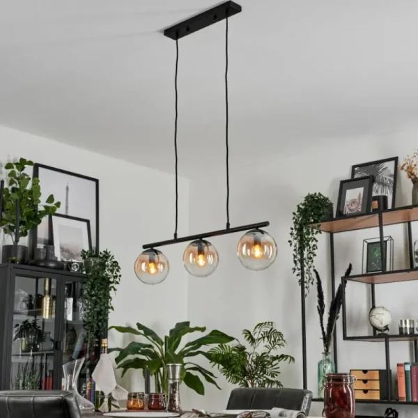 hofstein Suspension - Verre Gastor Ambre, Clair, 3 lumières* Lampes En Verre
