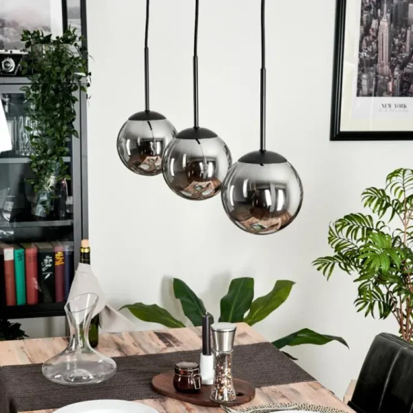 hofstein Suspension - Verre Gastor Fumé, 3 lumières* Lampes Modernes
