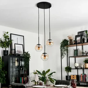 hofstein Suspension - Verre Gastor Ambre, Clair, 3 lumières* Lampes En Verre