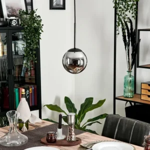 hofstein Suspension - Verre Gastor Fumé, 1 lumière* Lampes Modernes