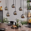 hofstein Suspension - Verre Koyoto Chrome, Fumé, 6 lumières* Lampes Modernes