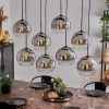 hofstein Suspension - Verre Koyoto Chrome, Clair, Fumé, 8 lumières* Lampes Modernes