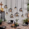hofstein Suspension - Verre Koyoto Chrome, Clair, Fumé, 8 lumières* Lampes Modernes