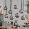 hofstein Suspension - Verre Koyoto Chrome, Fumé, 8 lumières* Lampes Modernes