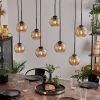hofstein Suspension - Verre Koyoto Ambre, 8 lumières* Lampes En Verre
