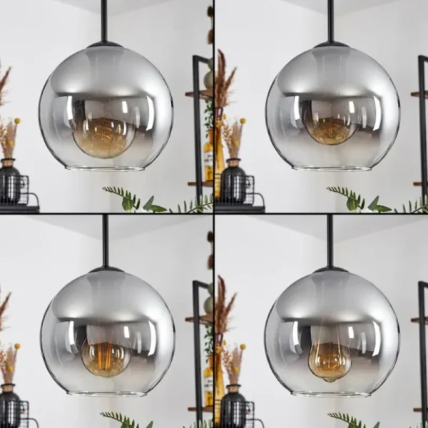 hofstein Suspension - Verre Koyoto Clair, Fumé, 8 lumières* Lampes Modernes