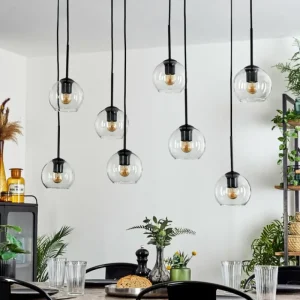 hofstein Suspension - Verre Koyoto Clair, 8 lumières* Lampes En Verre