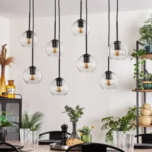 hofstein Suspension - Verre Koyoto Clair, 8 lumières* Lampes En Verre
