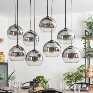 hofstein Suspension - Verre Koyoto Clair, Fumé, 8 lumières* Lampes Modernes