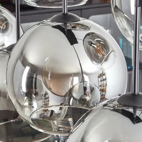 hofstein Suspension - Verre Koyoto Clair, Fumé, 8 lumières* Lampes Modernes