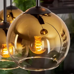 hofstein Suspension - Verre Koyoto Or, Clair, 8 lumières* Lampes En Verre