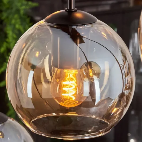 hofstein Suspension - Verre Koyoto Ambre, 8 lumières* Lampes En Verre