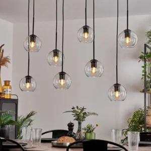 hofstein Suspension - Verre Koyoto Clair, 8 lumières* Lampes En Verre