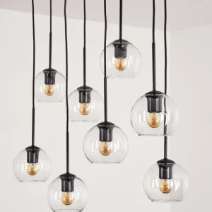 hofstein Suspension - Verre Koyoto Clair, 8 lumières* Lampes En Verre
